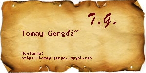 Tomay Gergő névjegykártya