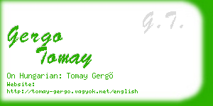 gergo tomay business card